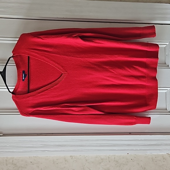 Old Navy Womens XL Oversized Red Ultra Soft Deep V Neck Sweater XL - Picture 1 of 9